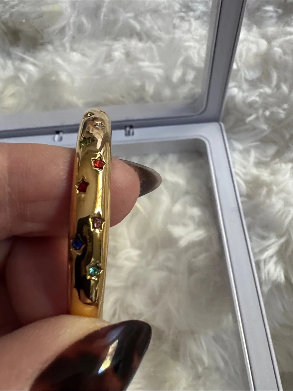 Gold vermeil Multicolor Crystal Cuff Bracelet - Women Accessories